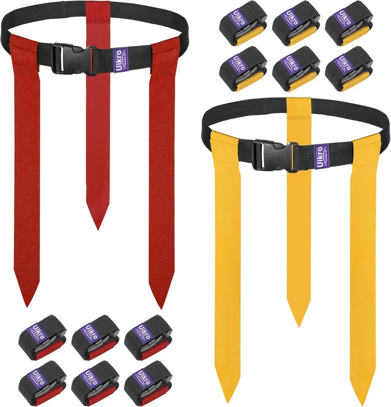 Uikro Flag Football Belts, 14 Player Flag Football Set with 42 Flags for Adults Youth Kids, Sports Training Competition - Image 1